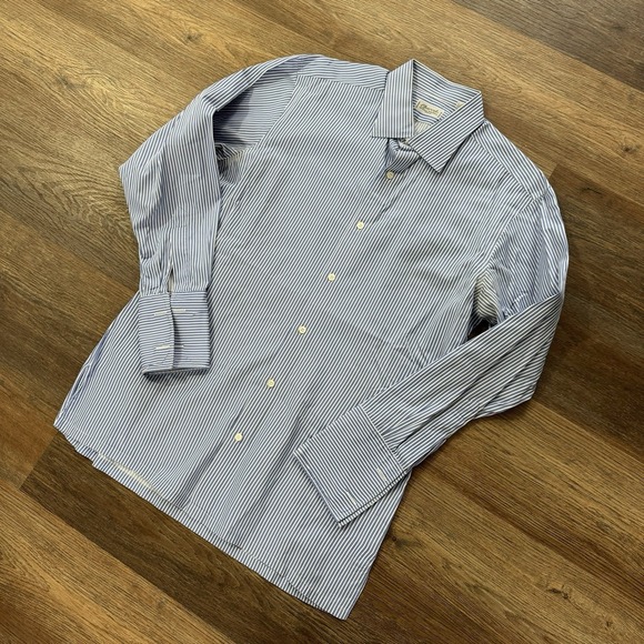 Charvet Place Vendome Paris Multicolor Striped Button Up Shirt Sz 17x43‎ FAIR